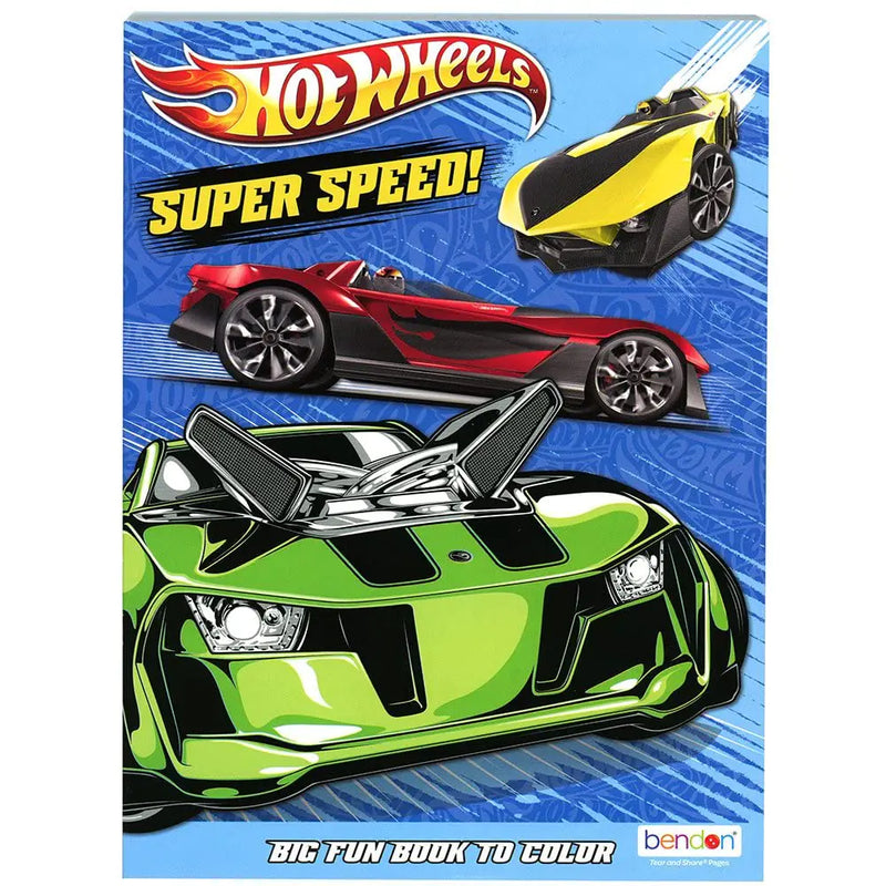 Hot Wheels Super Speed Coloring Book - Big Fun Book to Color Hot Wheels Coloring Book Boys Arts and Crafts Activity Coloring for Kids Birthday Party Favors 80 Coloring Pages