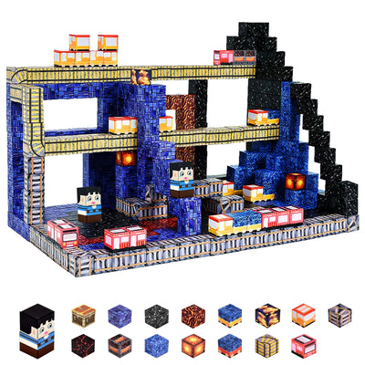 Aleath Magnetic Blocks Building Toys for Kids: 100PCS Magnet Cubes Trains Set - Kids Toys for Christmas Birthday Gifts - Magnetic Toys for Boys & Girls 3+